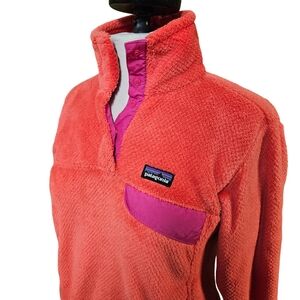 Patagonia Re-Tool Snap-T Fleece Pullover Womens Size S‎ Coral/Pink